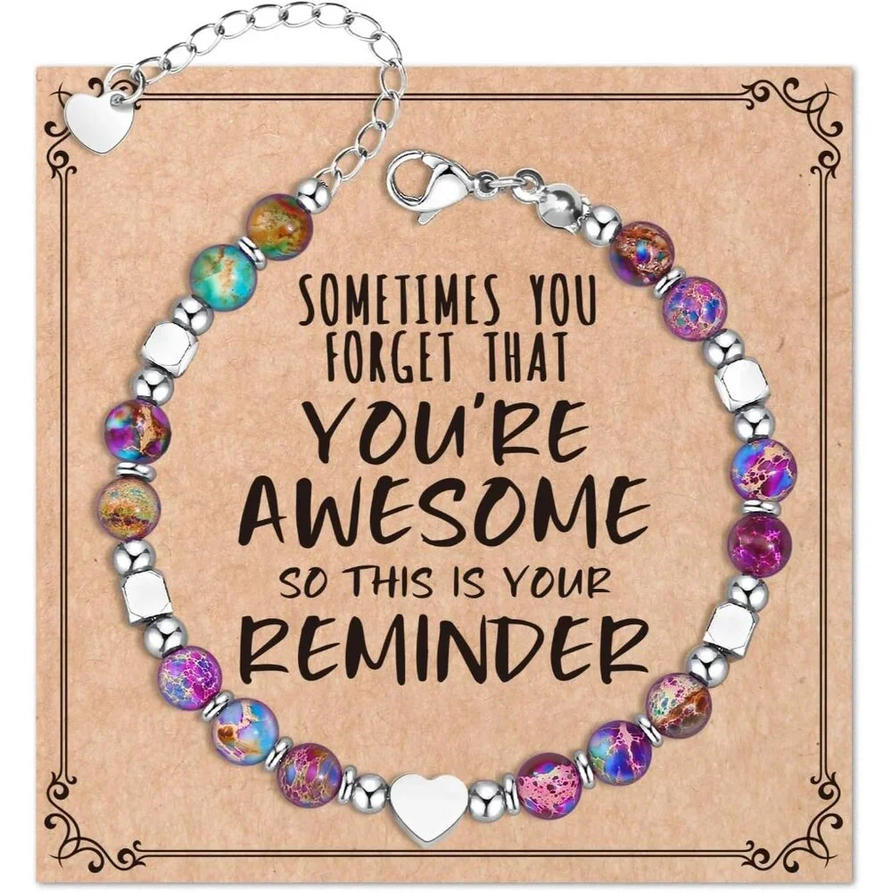 Healing Natural Stone Bracelets for Women Girls, Sometimes You Forget You're Awe
